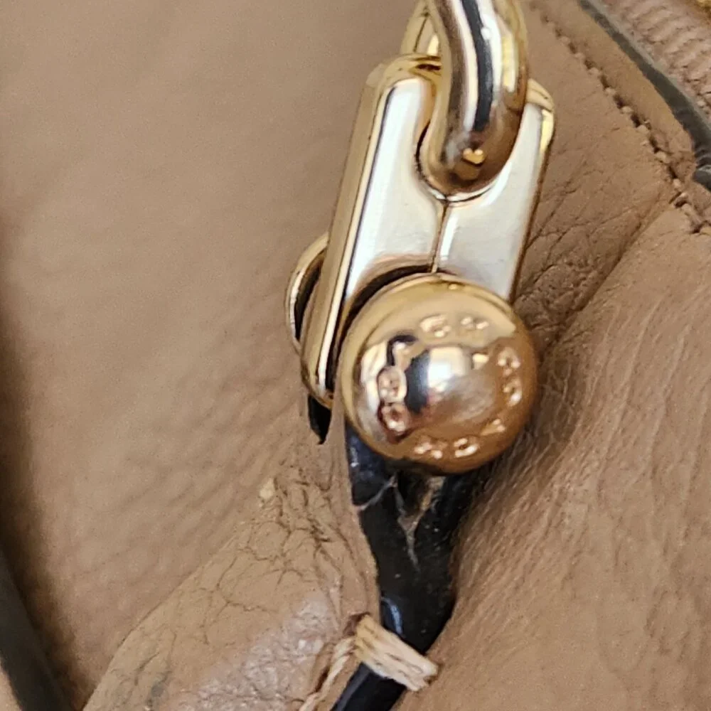 Euc Coach Ava Beige/Tan Gold Chain Shoulder Bag Purse